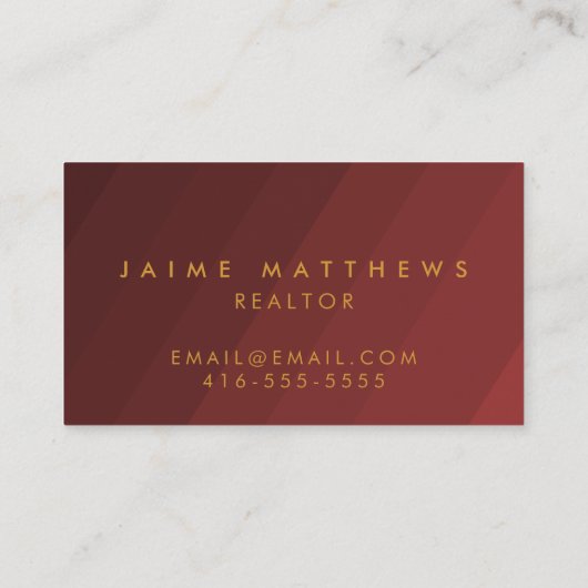 シンプルプロフェッショナルレッド·バーゴンディと金ゴールド 名刺 (裏面)