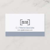 シンプルプロフェッショナルロゴシルバーグレー白QRコード 名刺 (正面)