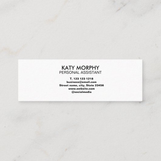 シンプルプロフェッショナル写真のスクアー スキニー名刺 (裏面)