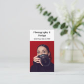 シンプルプロフェッショナル写真家QRコード 名刺 (スタンド正面)