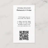 シンプルプロフェッショナル写真家QRコード 名刺 (裏面)