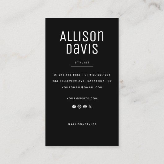 シンプルプロフェッショナル写真 名刺 (裏面)