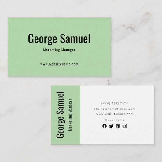 シンプルプロフェッショナル名エレガントジョブのタイトル 名刺 (正面/裏面)