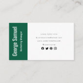 シンプルプロフェッショナル名エレガントジョブのタイトル 名刺 (裏面)