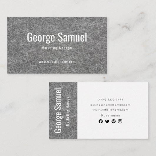 シンプルプロフェッショナル名エレガントジョブのタイトル 名刺 (正面/裏面)