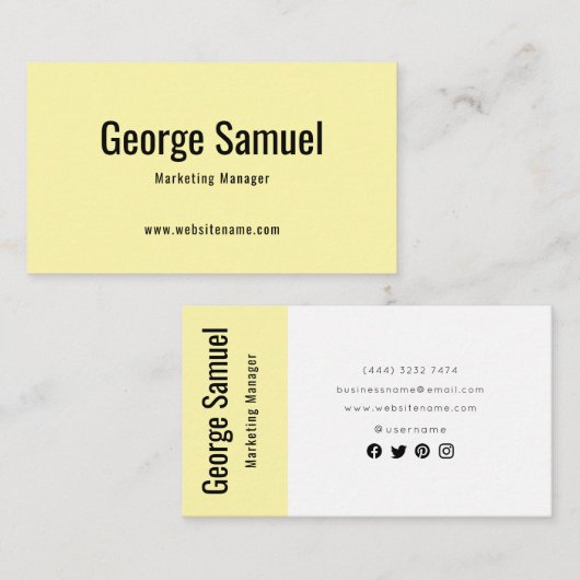 シンプルプロフェッショナル名エレガントジョブのタイトル 名刺 (正面/裏面)