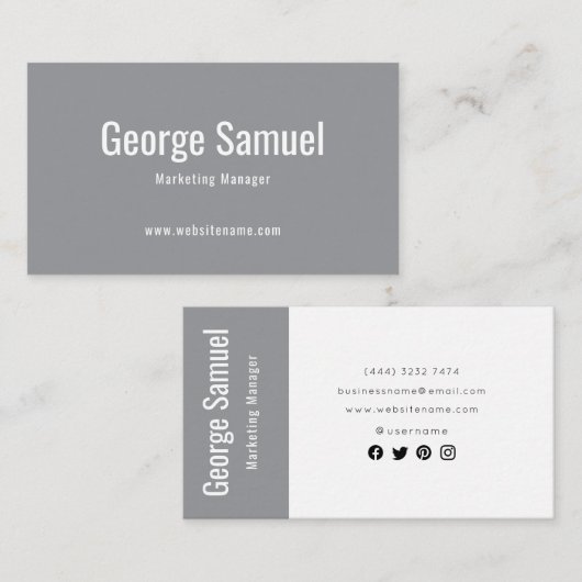 シンプルプロフェッショナル名エレガントジョブのタイトル 名刺 (正面/裏面)