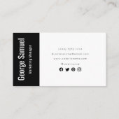 シンプルプロフェッショナル名エレガントジョブのタイトル 名刺 (裏面)