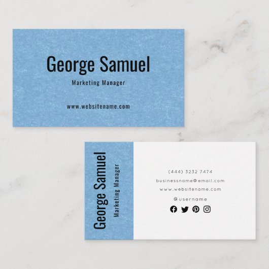 シンプルプロフェッショナル名エレガントジョブのタイトル 名刺 (正面/裏面)