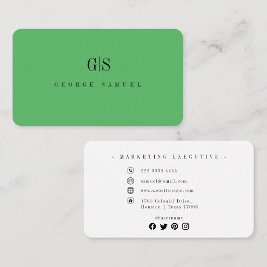 シンプルプロフェッショナル名エレガントジョブのタイトル 名刺 (正面/裏面)