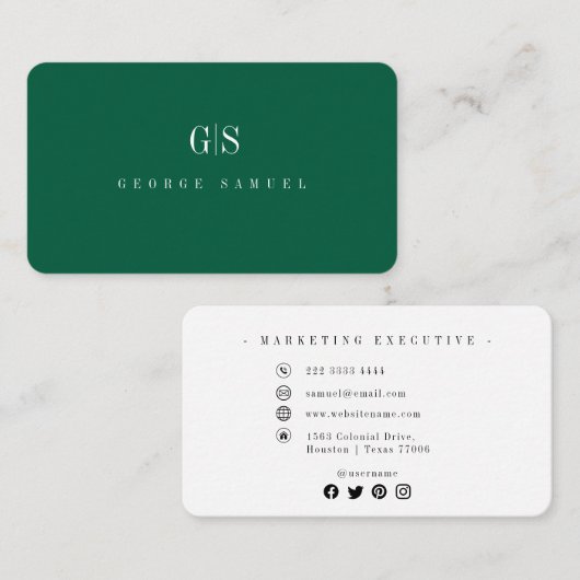 シンプルプロフェッショナル名エレガントジョブのタイトル 名刺 (正面/裏面)