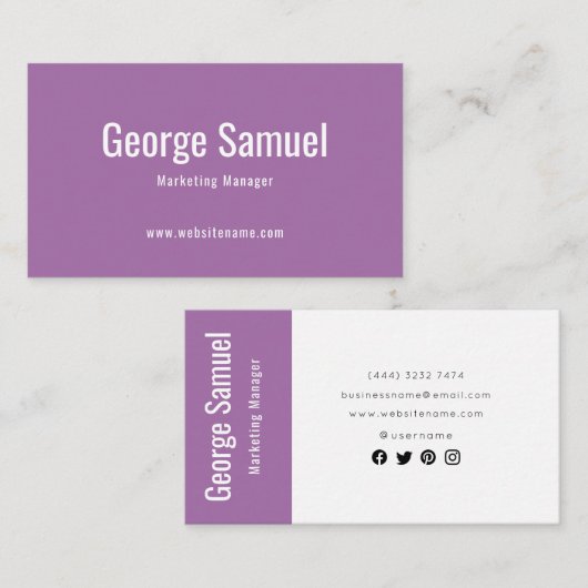 シンプルプロフェッショナル名エレガントジョブのタイトル 名刺 (正面/裏面)