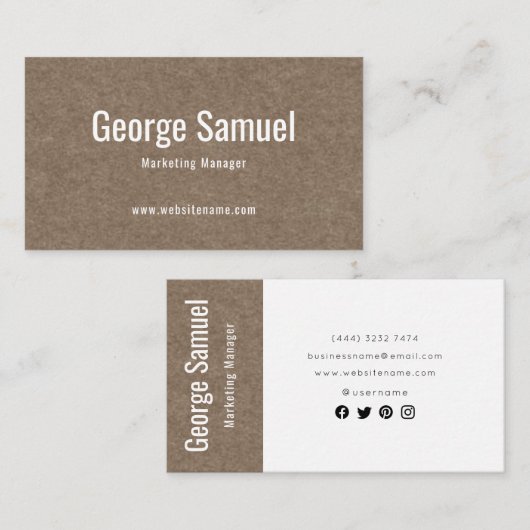 シンプルプロフェッショナル名エレガントジョブのタイトル 名刺 (正面/裏面)