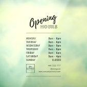 シンプルプロフェッショナル営業時間ブラックロゴ付き ウィンドウサイン (シート3)