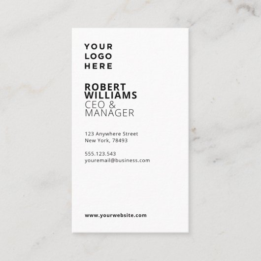 シンプルプロフェッショナル垂直 名刺 (正面)