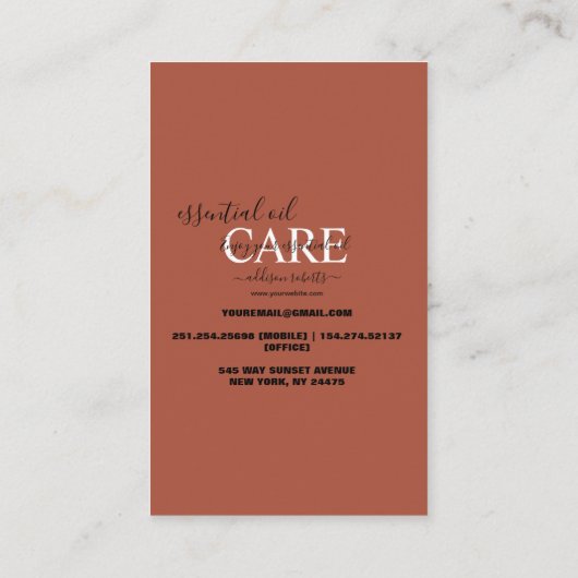 シンプルプロフェッショナル必須油気に 名刺 (裏面)