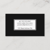 シンプルプロフェッショナル縁ど/黒 名刺 (裏面)