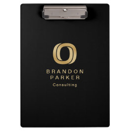 シンプルプロフェッショナル金ゴールドのロゴを黒で表示 クリップボード