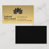 シンプルプロフェッショナル金ゴールドメタリックフローラアイコン 名刺 (正面/裏面)