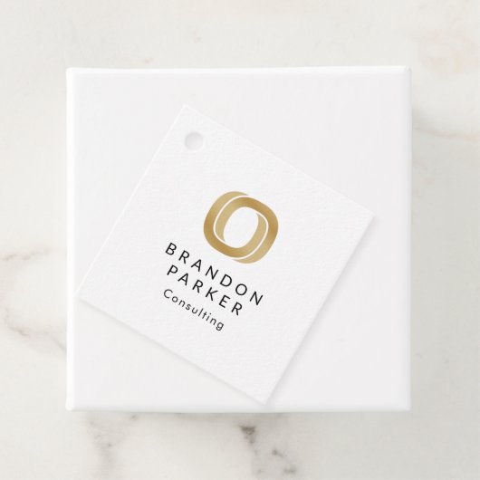 シンプルプロフェッショナル金ゴールドロゴの黒 フェイバータグ (インサイチュ)