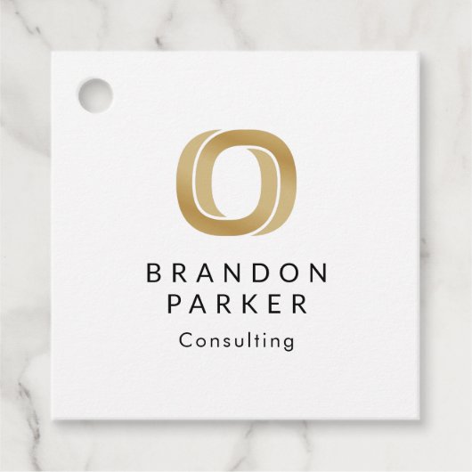 シンプルプロフェッショナル金ゴールドロゴの黒 フェイバータグ (正面)