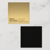 シンプルプロフェッショナル金ゴールド金属 スクエア名刺 (正面/裏面)