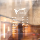 シンプルプロフェッショナル開館時間ホワイトとロゴ ウィンドウサイン (シート2)