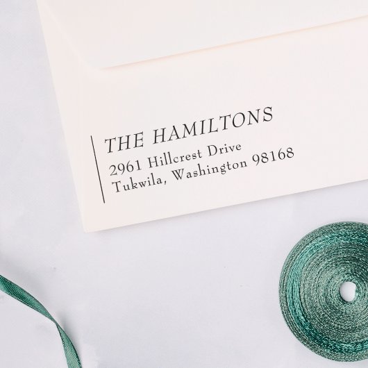 シンプルプロフェッショナル離れ整列差出人住所 セルフインキングスタンプ