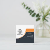 シンプルプロフェッショナル2色ロゴの追加 スクエア名刺 (スタンド正面)