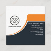 シンプルプロフェッショナル2色ロゴの追加 スクエア名刺 (正面)