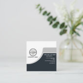 シンプルプロフェッショナル2色ロゴの追加 スクエア名刺 (スタンド正面)