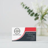 シンプルプロフェッショナル2色ロゴの追加 名刺 (スタンド正面)