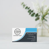 シンプルプロフェッショナル2色ロゴの追加 名刺 (スタンド正面)
