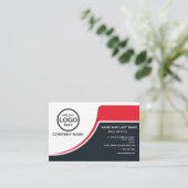 シンプルプロフェッショナル2色ロゴ赤を追加 名刺 (スタンド正面)