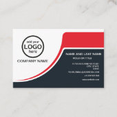 シンプルプロフェッショナル2色ロゴ赤を追加 名刺 (正面)