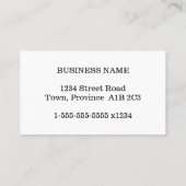 シンプルプロフェッショナル・ハンブル・ビジネス・カード 名刺 (裏面)