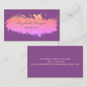 シンプルプロフェッショナル、絵を描線、紫 名刺 (正面/裏面)