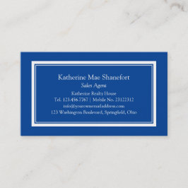 シンプルプロフェッショナル(青と縁ど白) 名刺