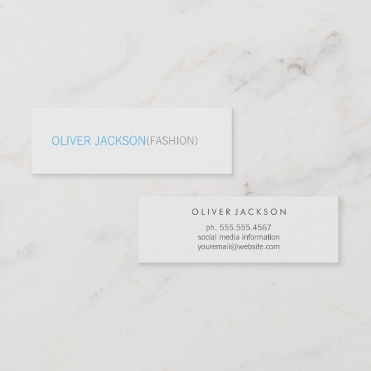 シンプルプロフェッショナル/ （青） スキニー名刺 (正面/裏面)