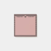 シンプルプロモブラック&ピンクカスタムロゴ ポストイット (正面)