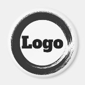 シンプルプロモーション企業の白黒ブランドロゴ マグネット (正面)