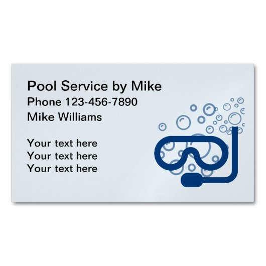 シンプルプールサービス マグネット名刺 (正面)