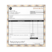 シンプルプ縁どリの請求書テンプレート ノートパッド (正面)