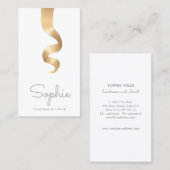 シンプルヘアカールサロンヘアスタイリスト 名刺 (正面/裏面)