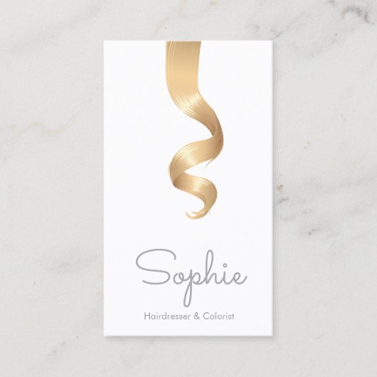 シンプルヘアカールサロンヘアスタイリスト 名刺 (正面)