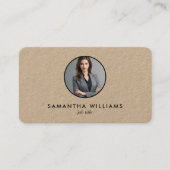 シンプルヘッドショットカスタムQRフォトまたはロゴクラフト 名刺 (正面)