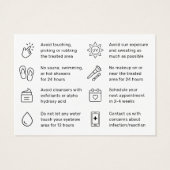 シンプルヘモダンンナブローズアフターケアカードアドバイス (裏面)