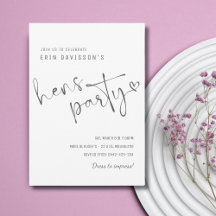 シンプルヘンズナイトパーティの招待状テンプレート