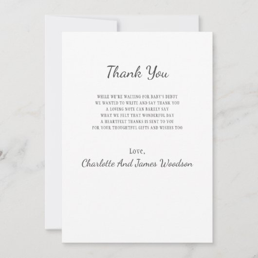 シンプルベイビーシャワーありがとう サンキューカード (正面)