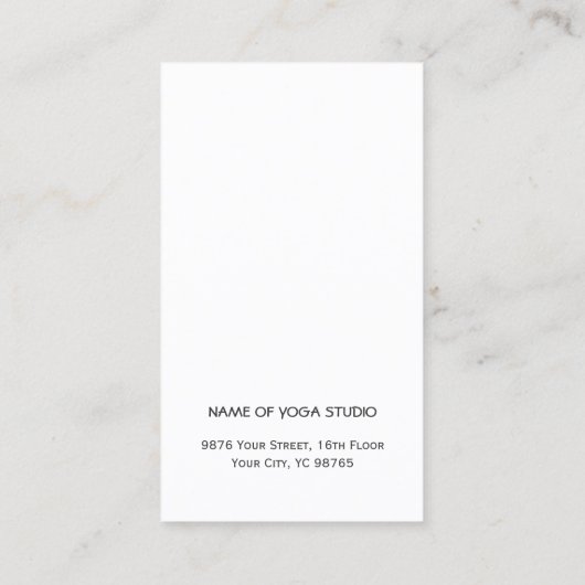 シンプルベエエレガントージュブルーヨガインストラクター 名刺 (裏面)